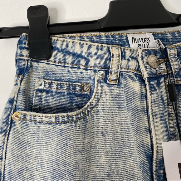 Princess Polly Zaiden Straight Leg Jeans Light Wash Denim NWT - Picture 11 of 15